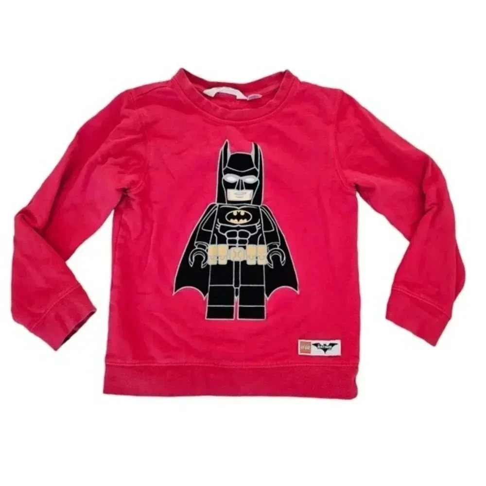 H&M Lego Batman boys pullover sweatshirt red size 6-8
